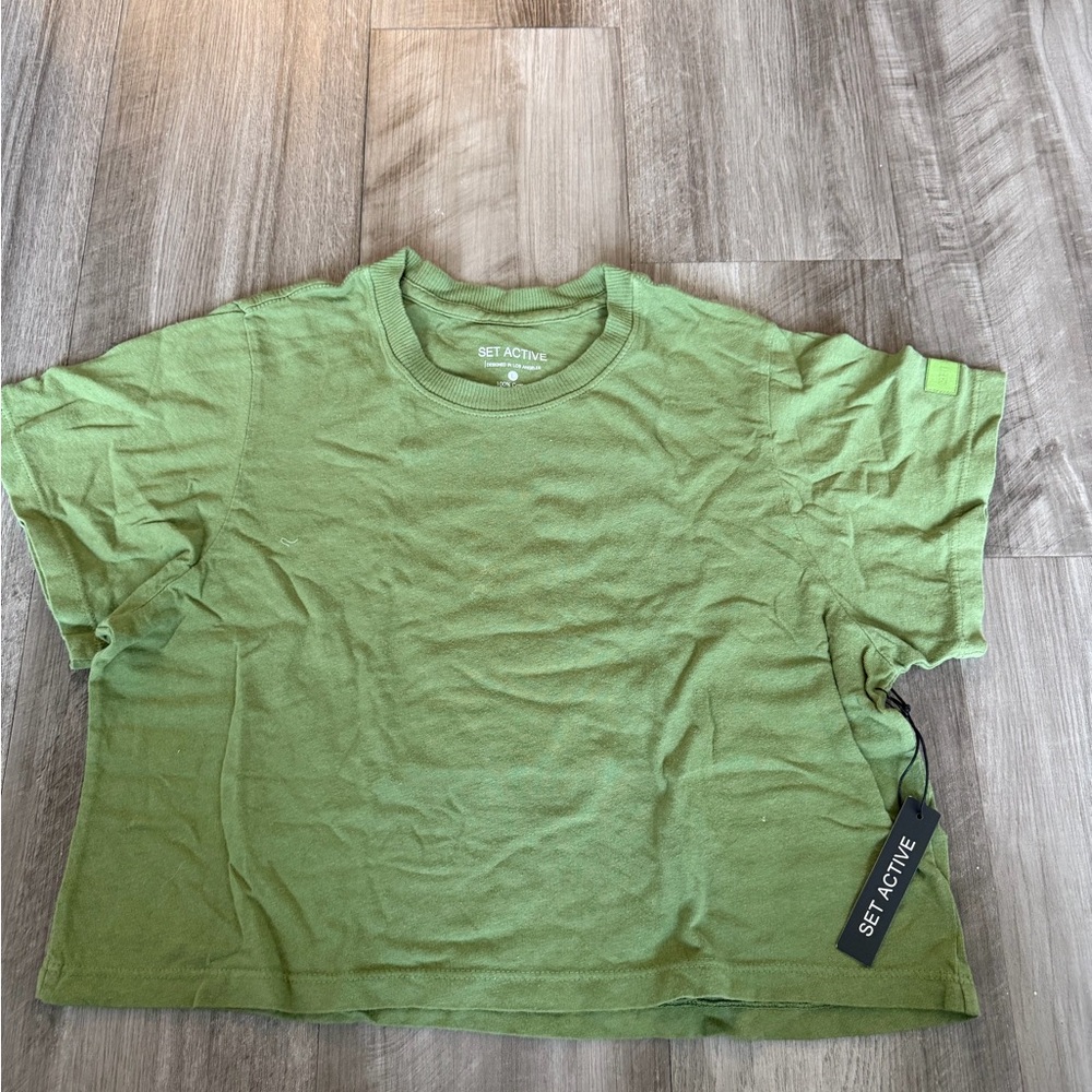 NWT SET Active Olive Green Tee